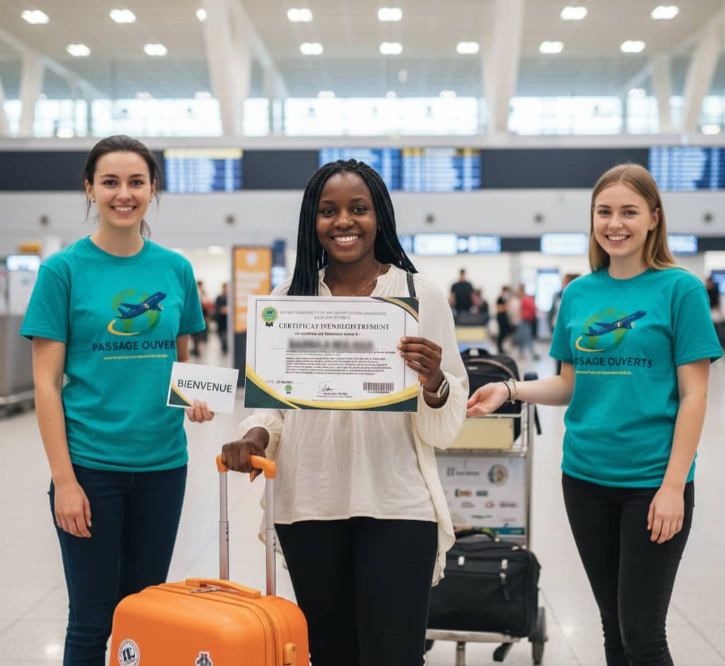 Accueil à l'aéroport